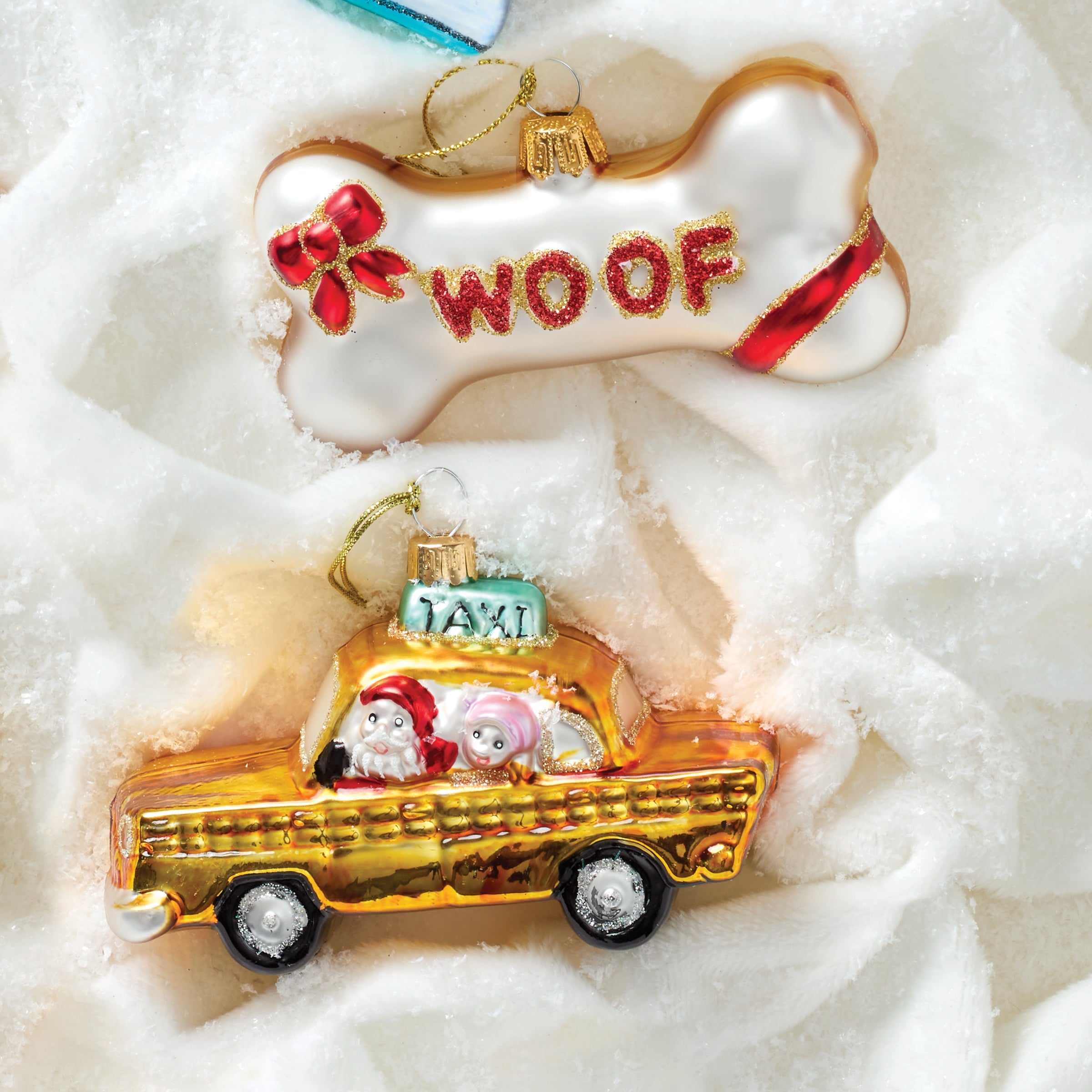 Blown Glass Taxi Ornament - Image 2