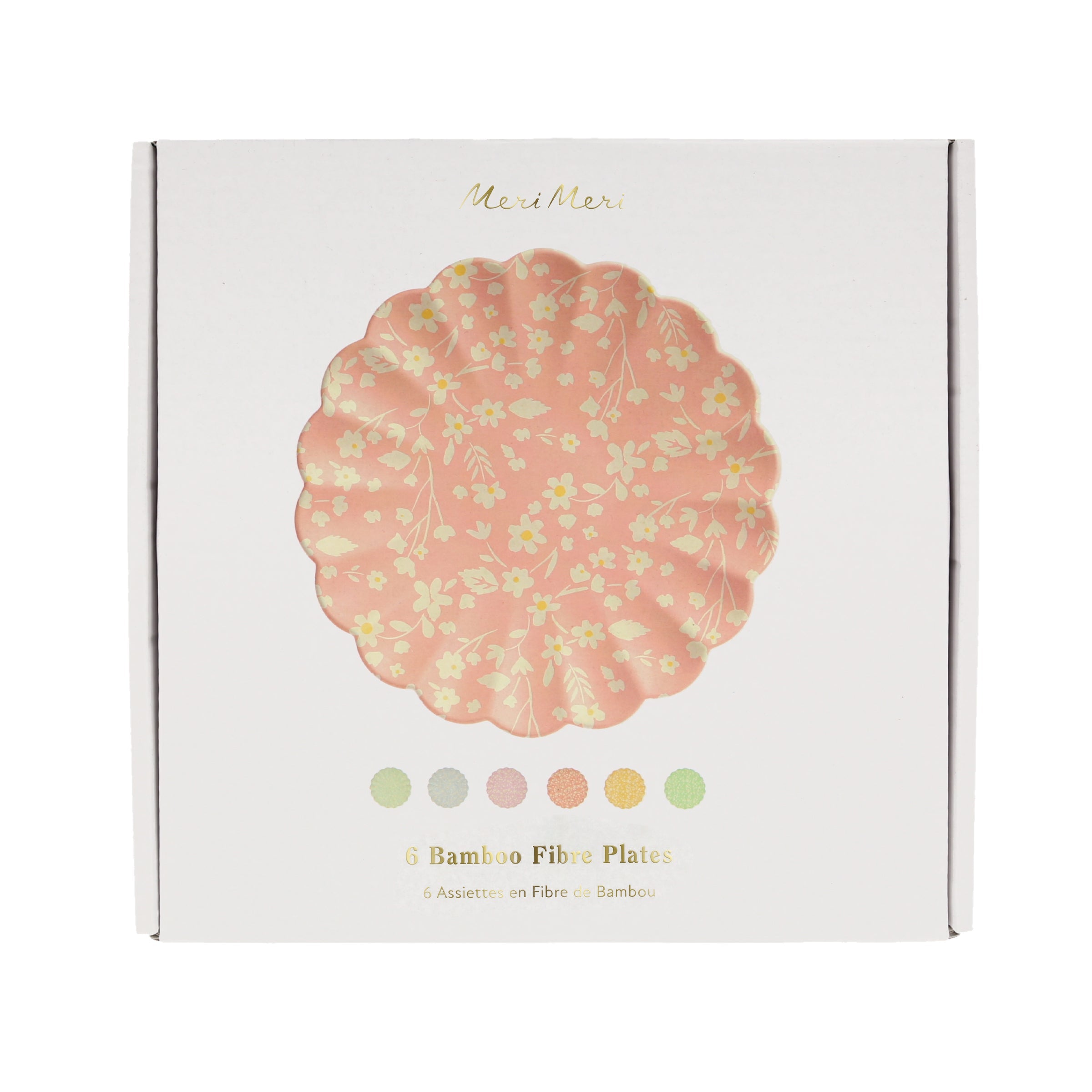 Floral Reusable Bamboo Small Plates. Set of 6 - Image 8