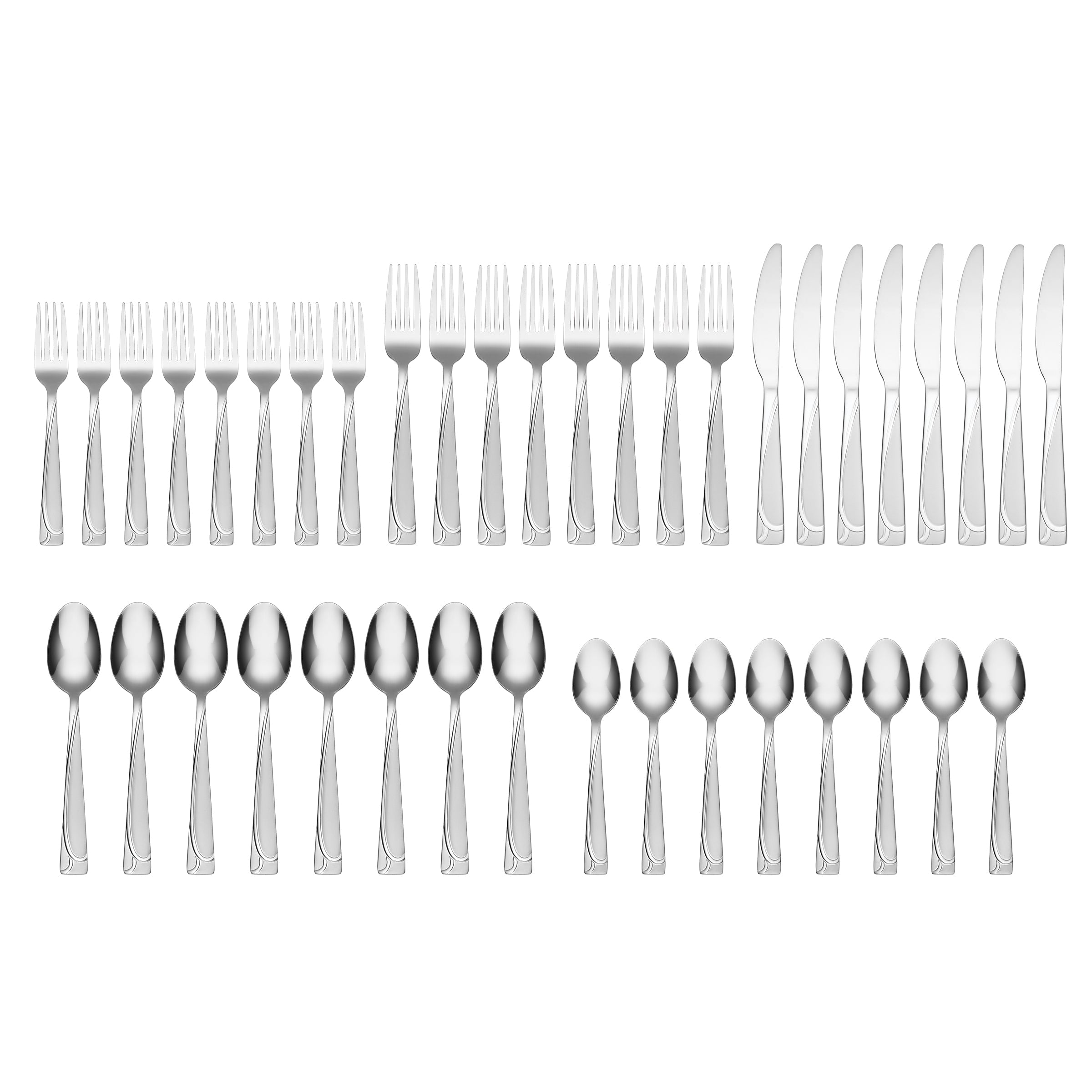Mena Frost 40 Piece Flatware Set with Chrome Caddy - Image 2