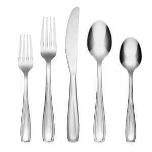 Waylen Mirror 40 Piece Flatware Set with Rustic Caddy