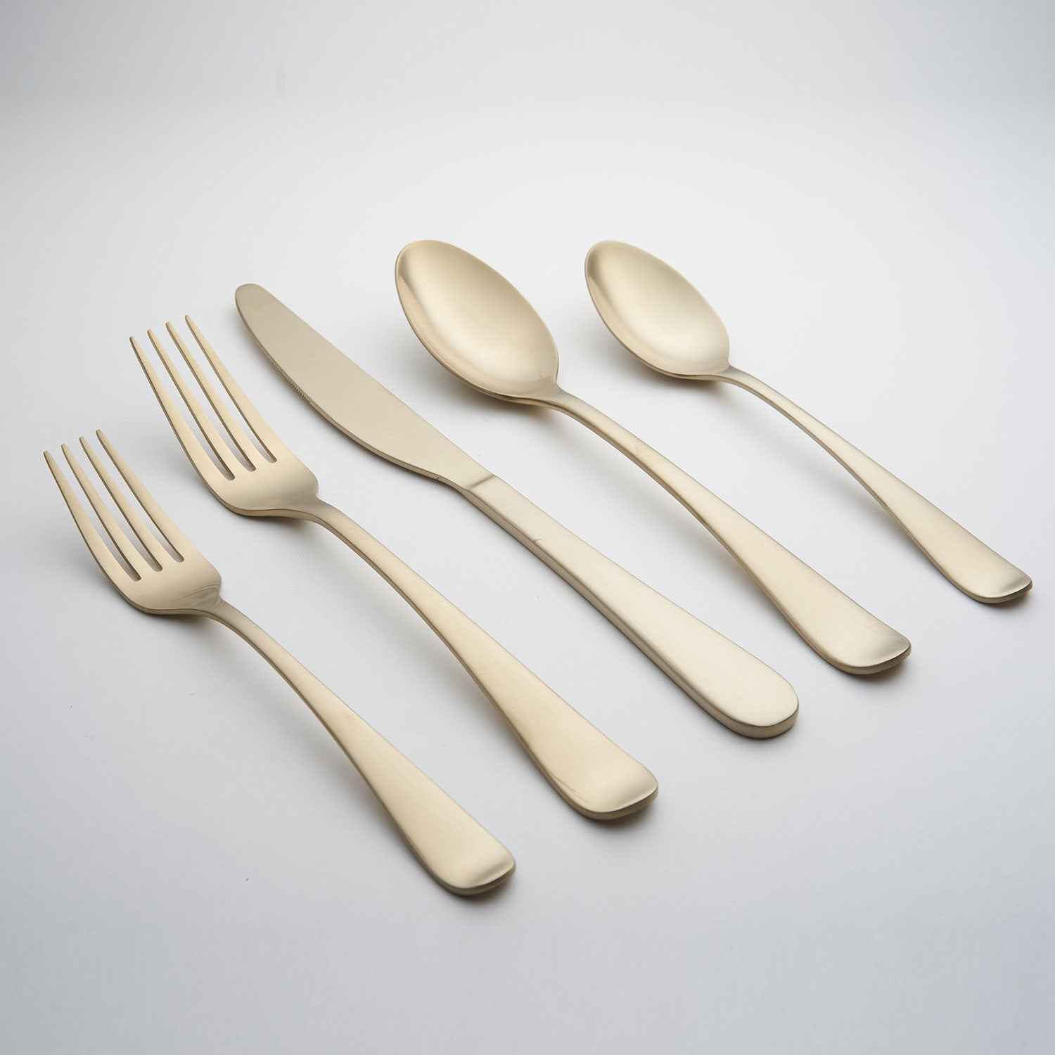Rhiannon Champagne Satin 20 Piece Flatware Set - Image 3