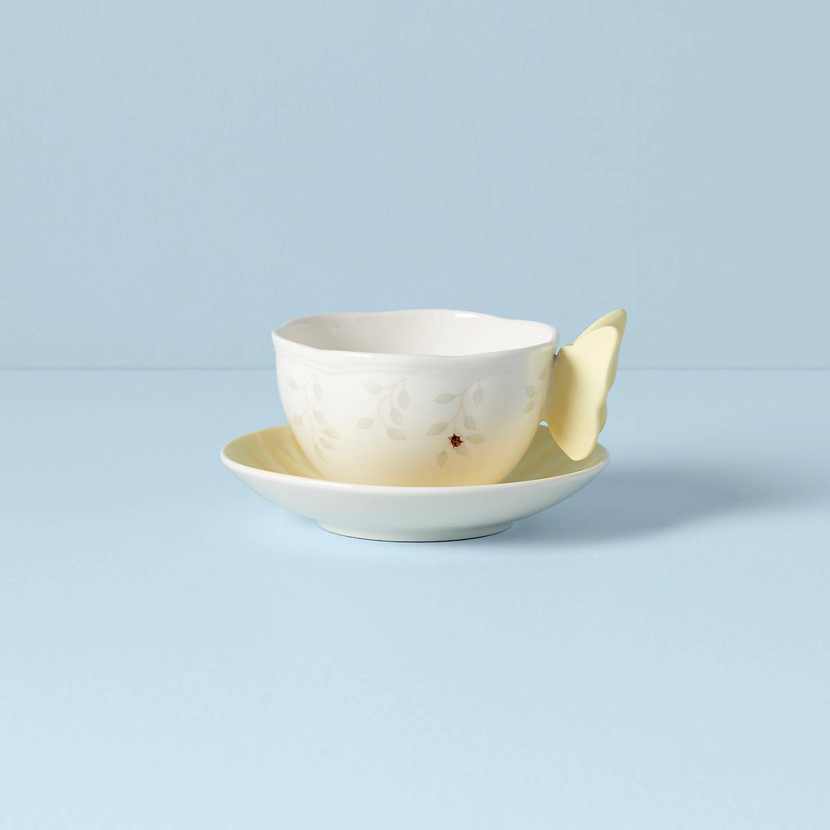 Butterfly Meadow Floral Yellow Cup & Saucer