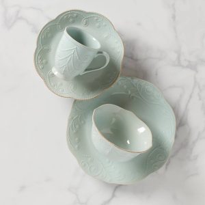French Perle Blue 4-Piece Place Setting