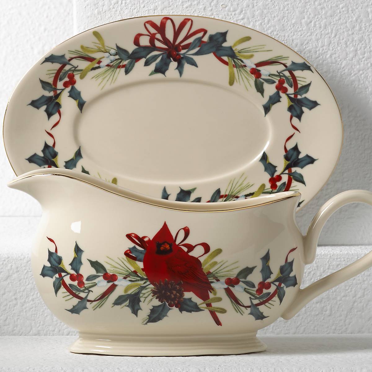 Winter Greetings Gravy Boat & Stand - Image 2