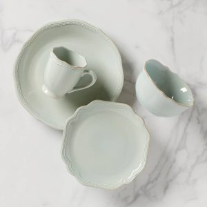 French Perle Bead Ice Blue 4-Piece Place Setting