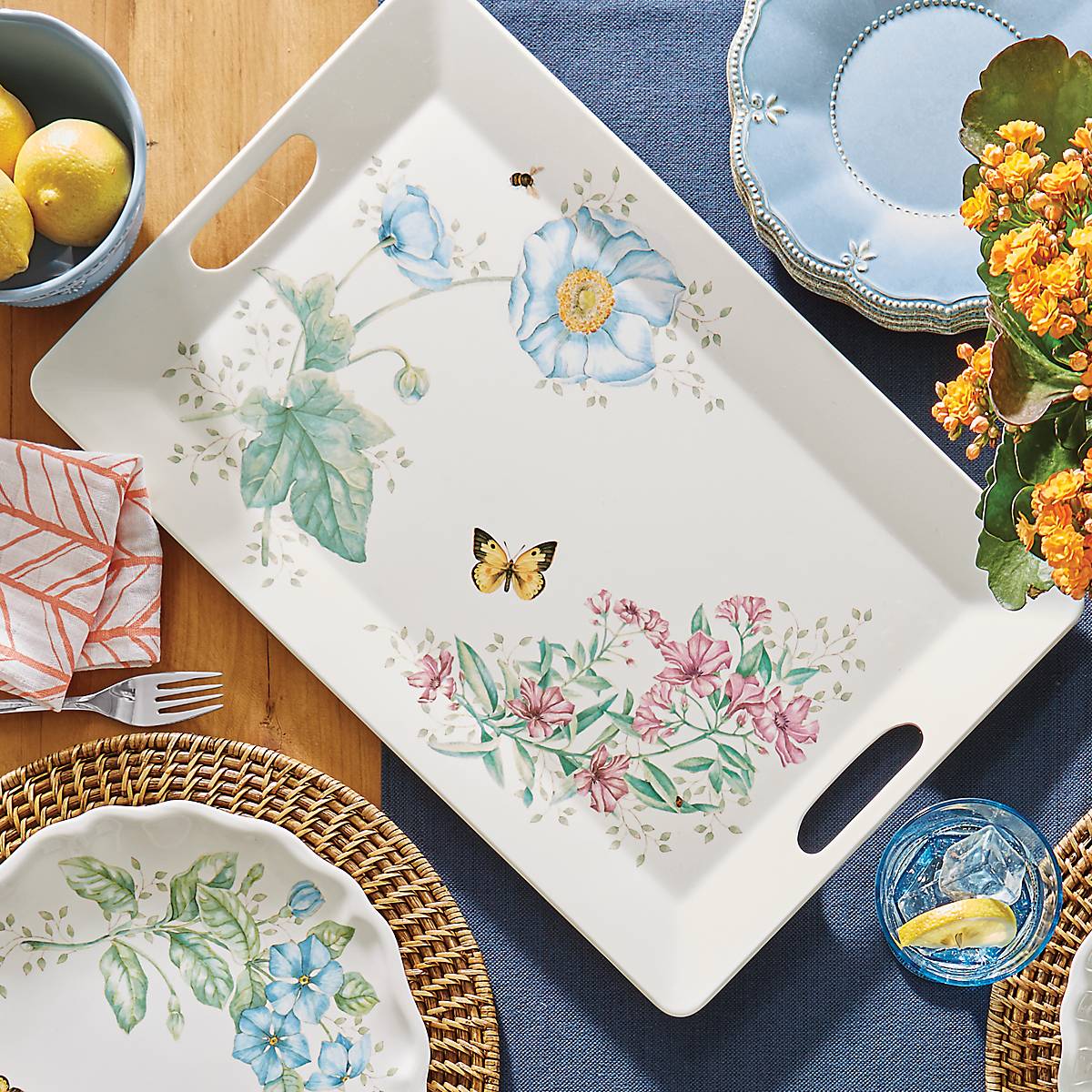 Butterfly Meadow Melamine Handled Tray - Image 4