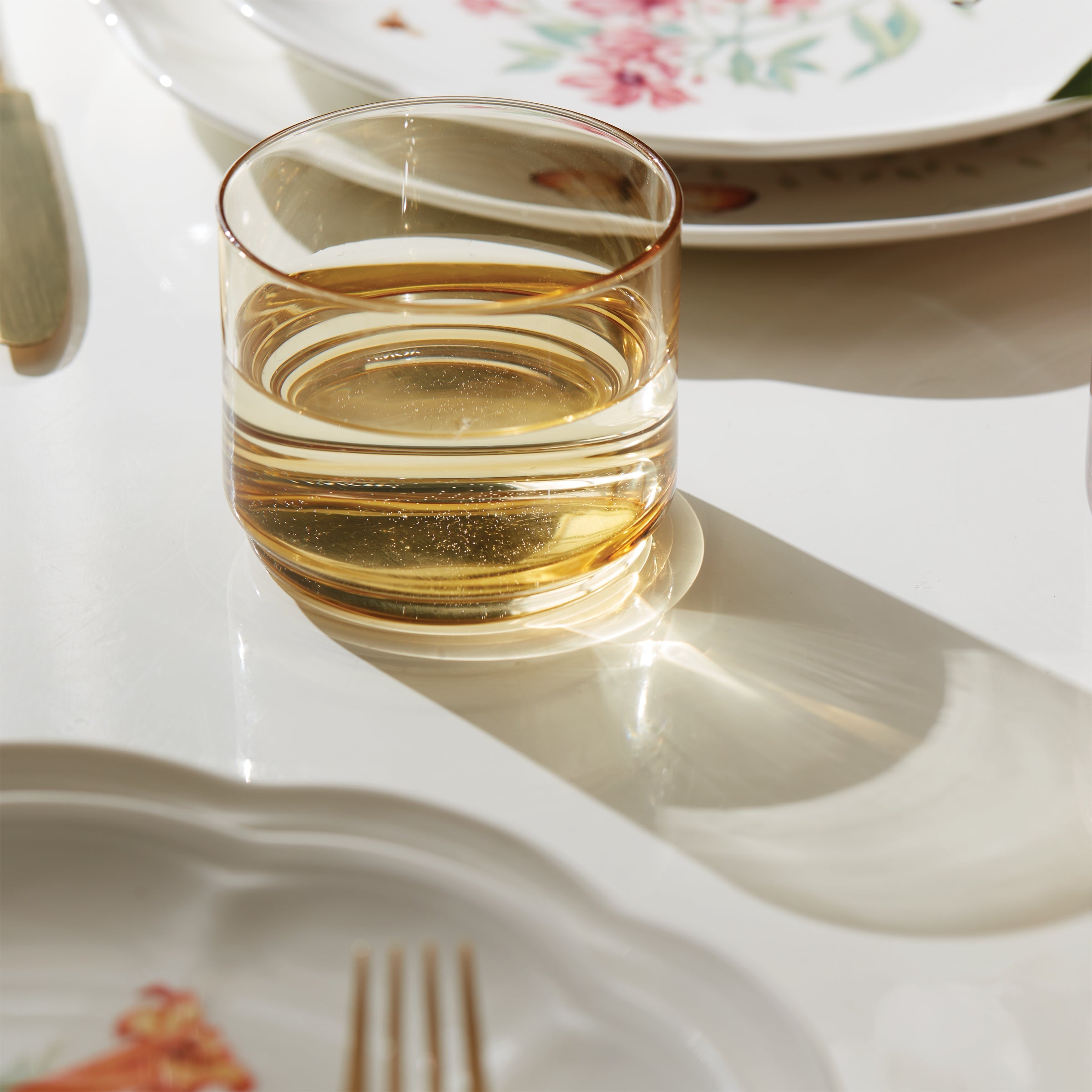 Tuscany Classics Stackable Amber Short Glasses - Set Of 4 - Image 2