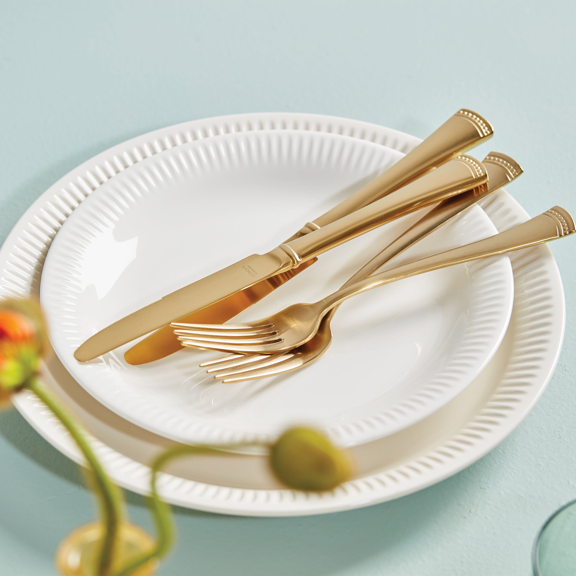 Portola Gold Satin 60 Piece Flatware Set - Image 5