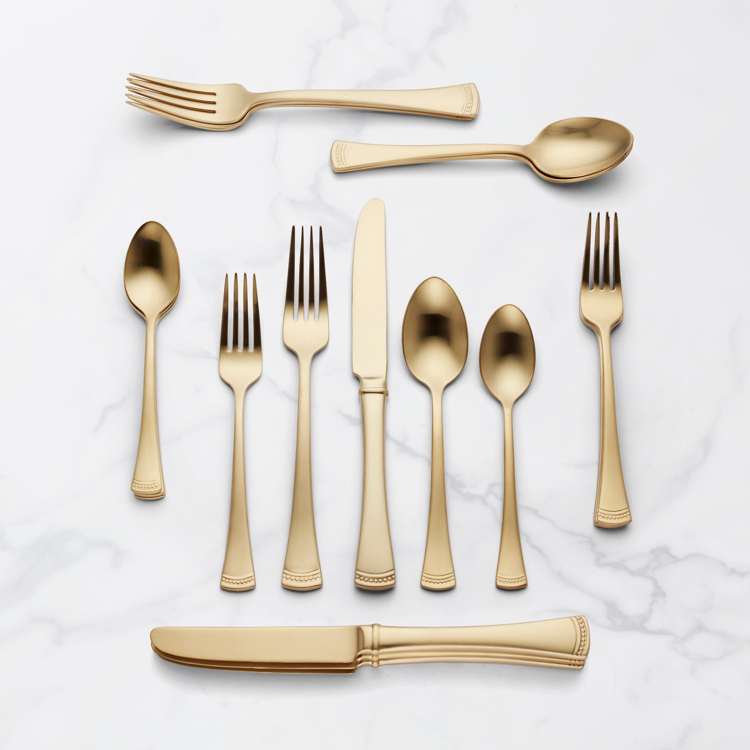 Portola Gold Satin 60 Piece Flatware Set - Image 2