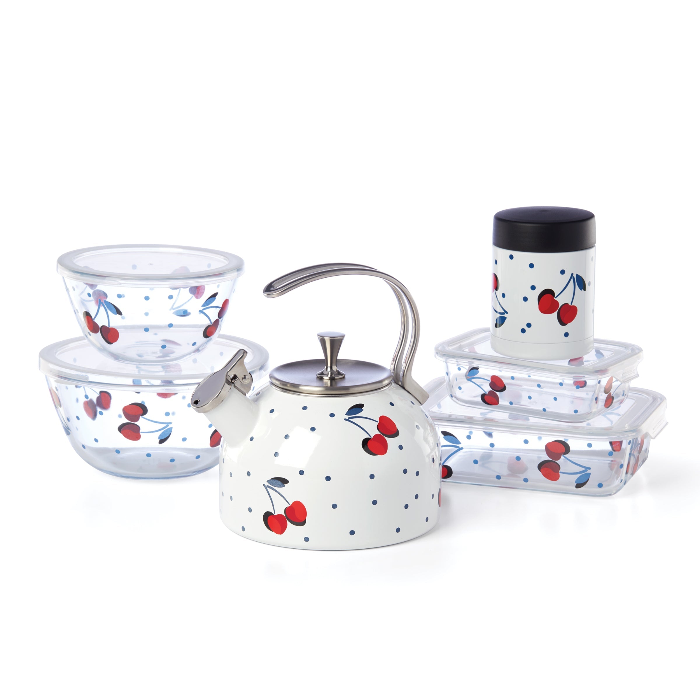 Vintage Cherry Dot Tea Kettle - Image 3