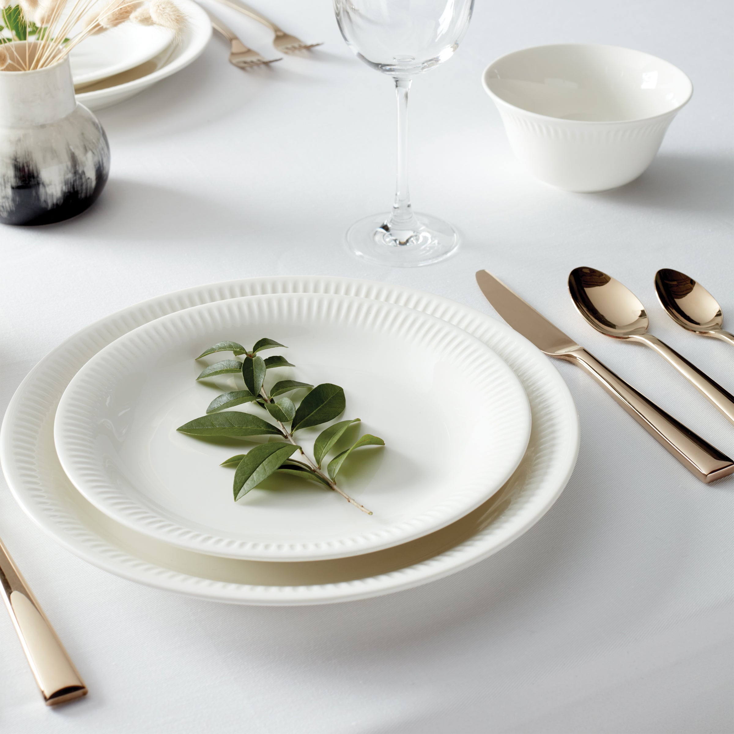 Profile White Dinner Plates - Set of 4 - Image 4