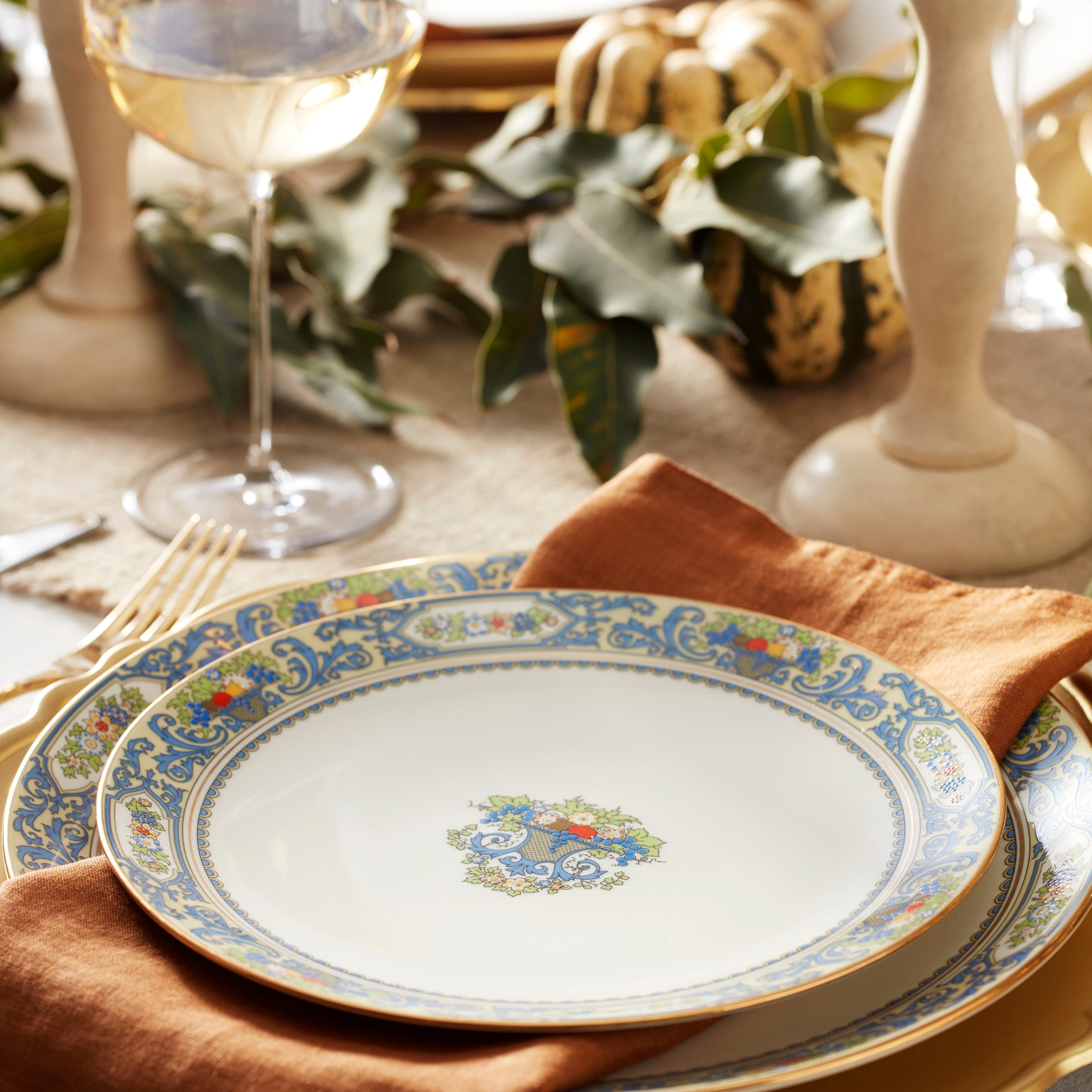 Autumn White Dinner Plates - Set of 4 - Image 3