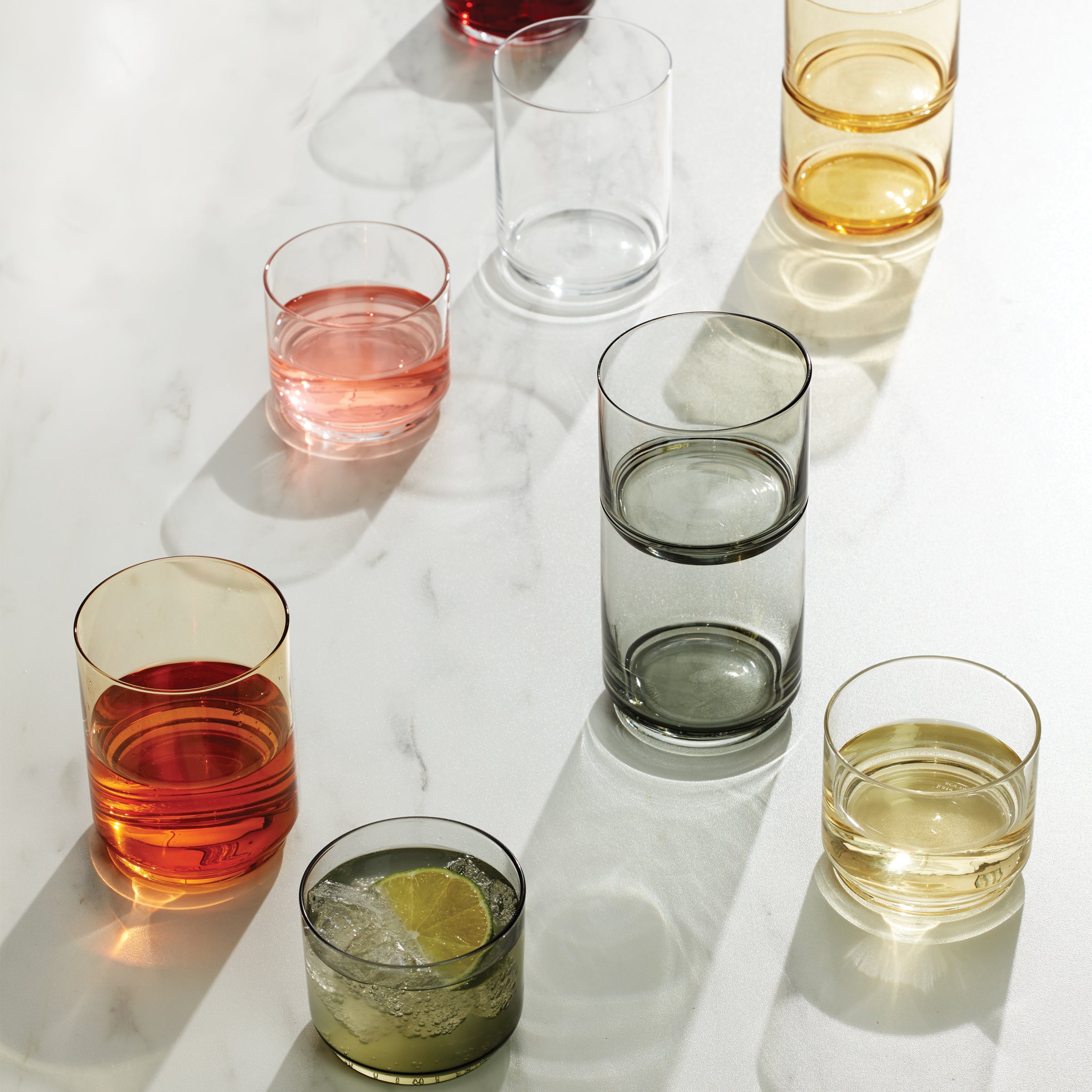 Tuscany Classics Stackable Amber Tall Glasses - Set Of 4 - Image 12