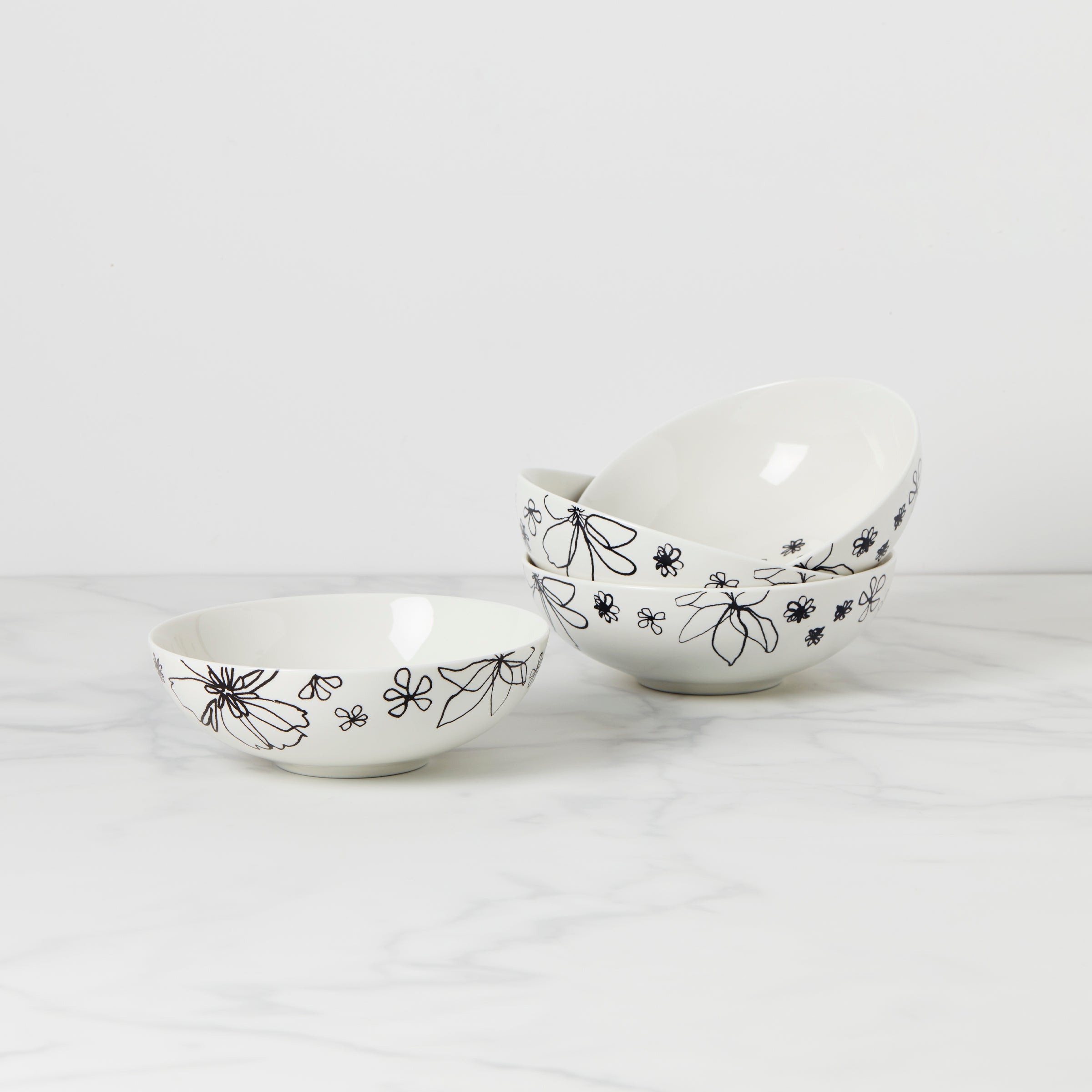 Garden Doodle Cereal Bowls - Set of 4