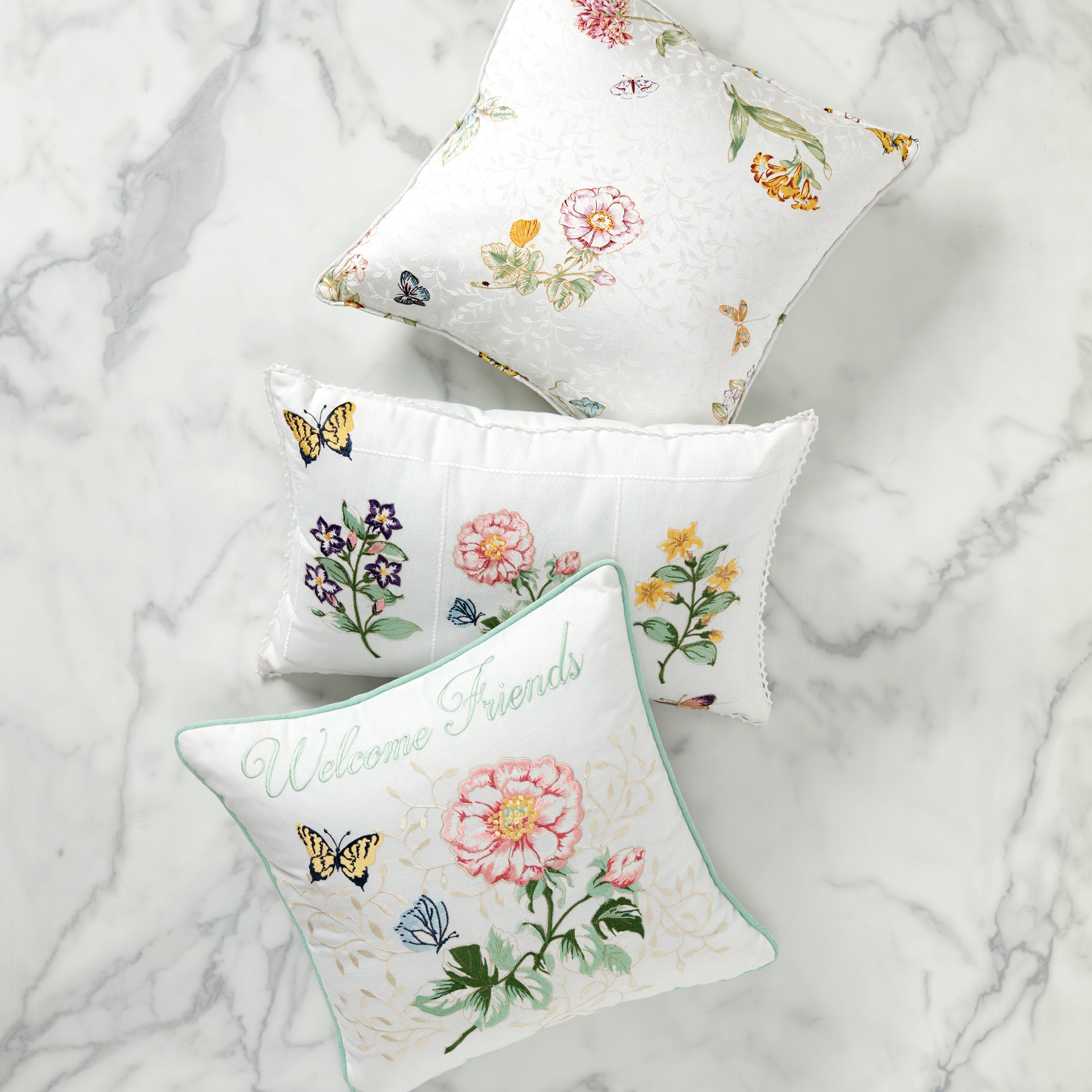 Butterfly Meadow Welcome Friends Pillow 18X18 - Image 3