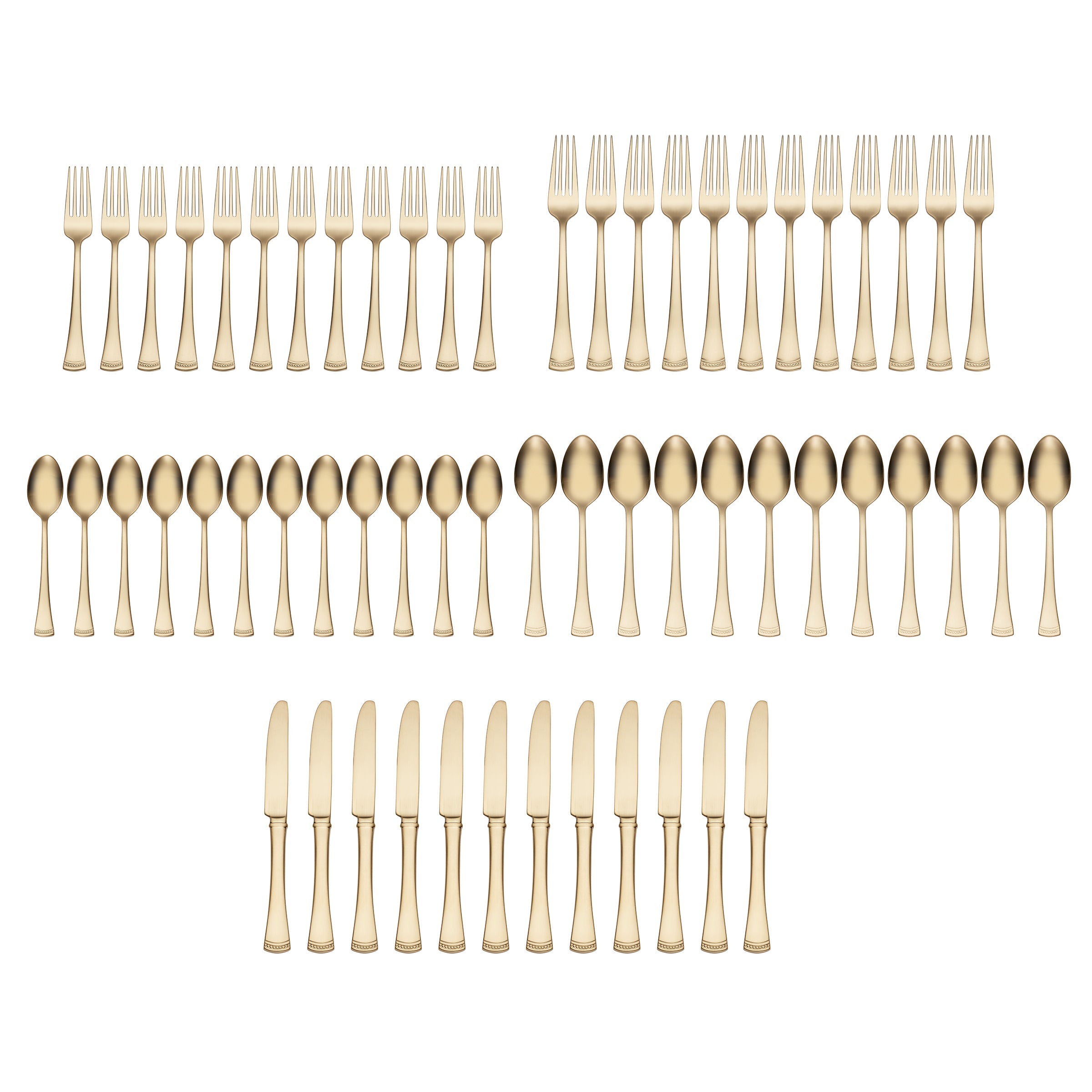 Portola Gold Satin 60 Piece Flatware Set - Image 4