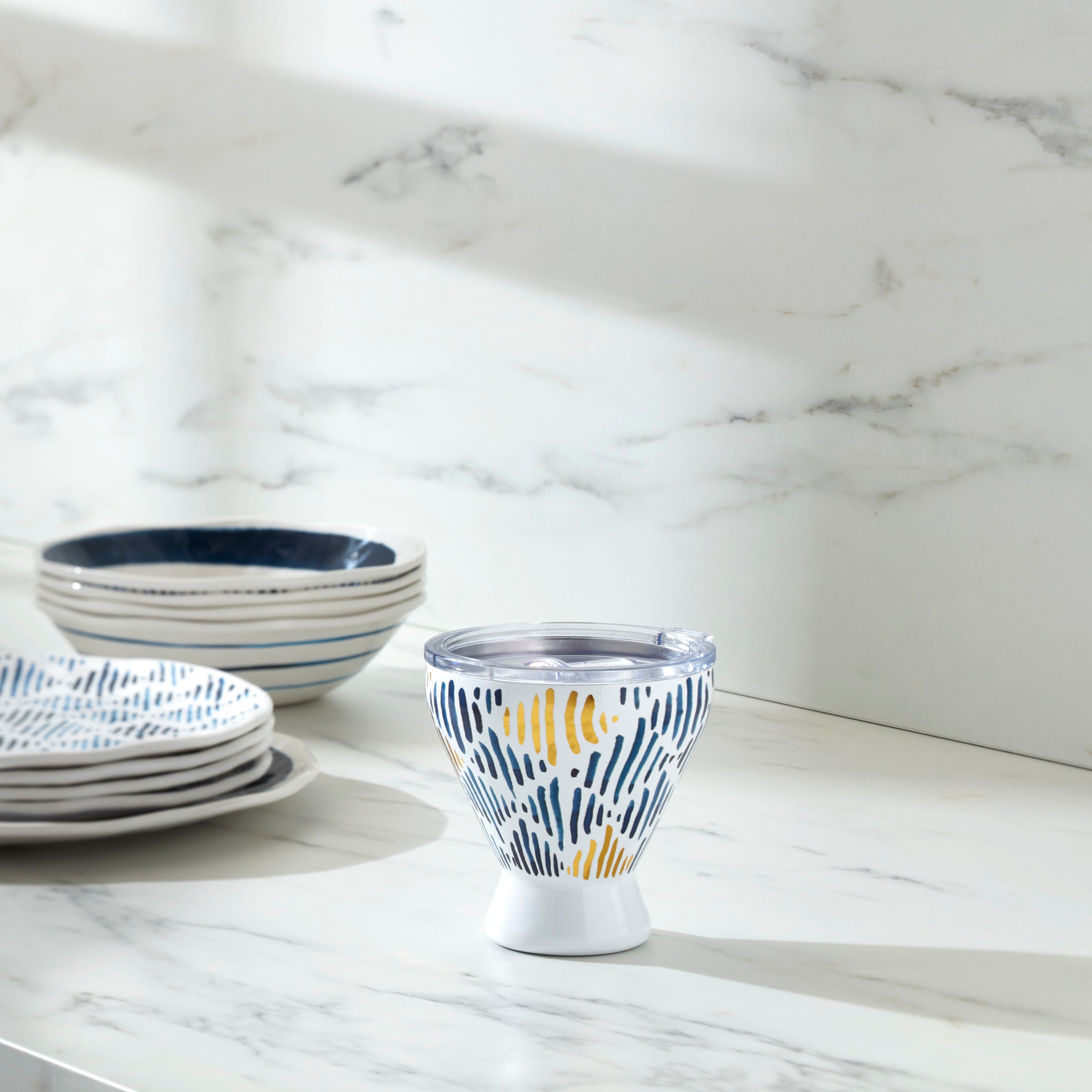 Blue Bay Ikat Stainless Steel Cocktail Tumbler - Image 2