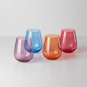 True Colors Stemless Wine Glasses - Set Of 4