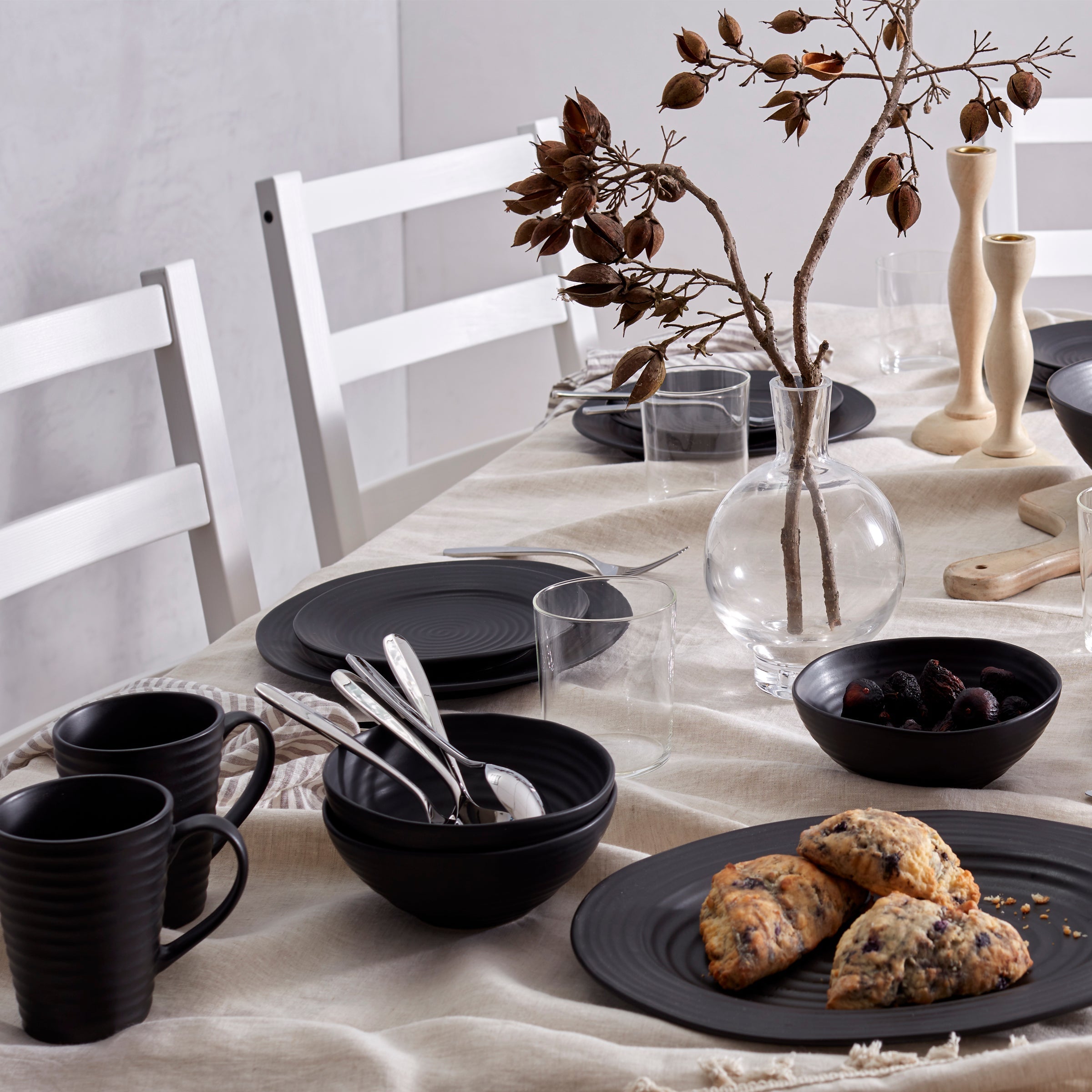 Ridge Black Mugs - Set of 4 - Image 3