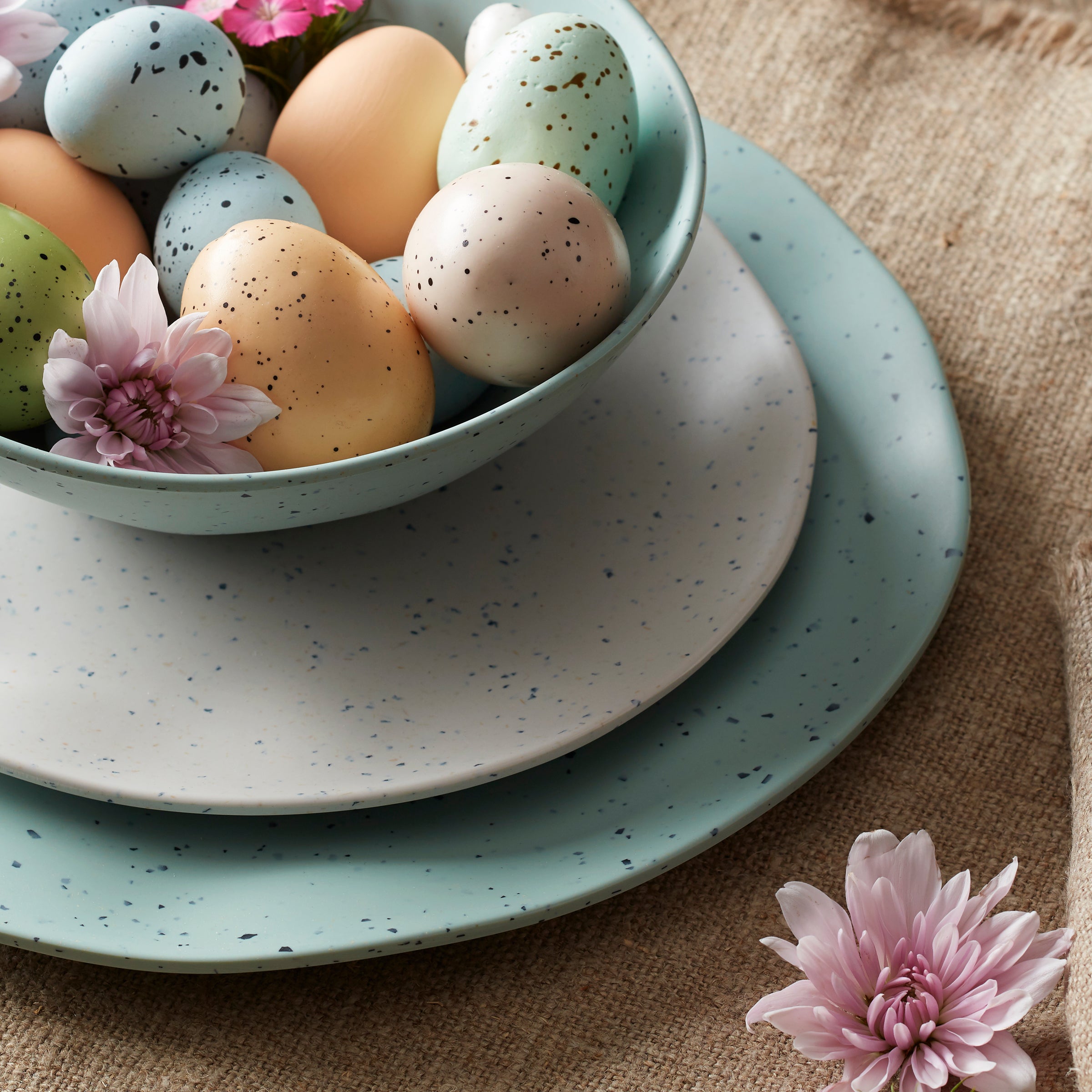 Terrazzo Melamine Mint 12-Piece Dinnerware Set - Image 10