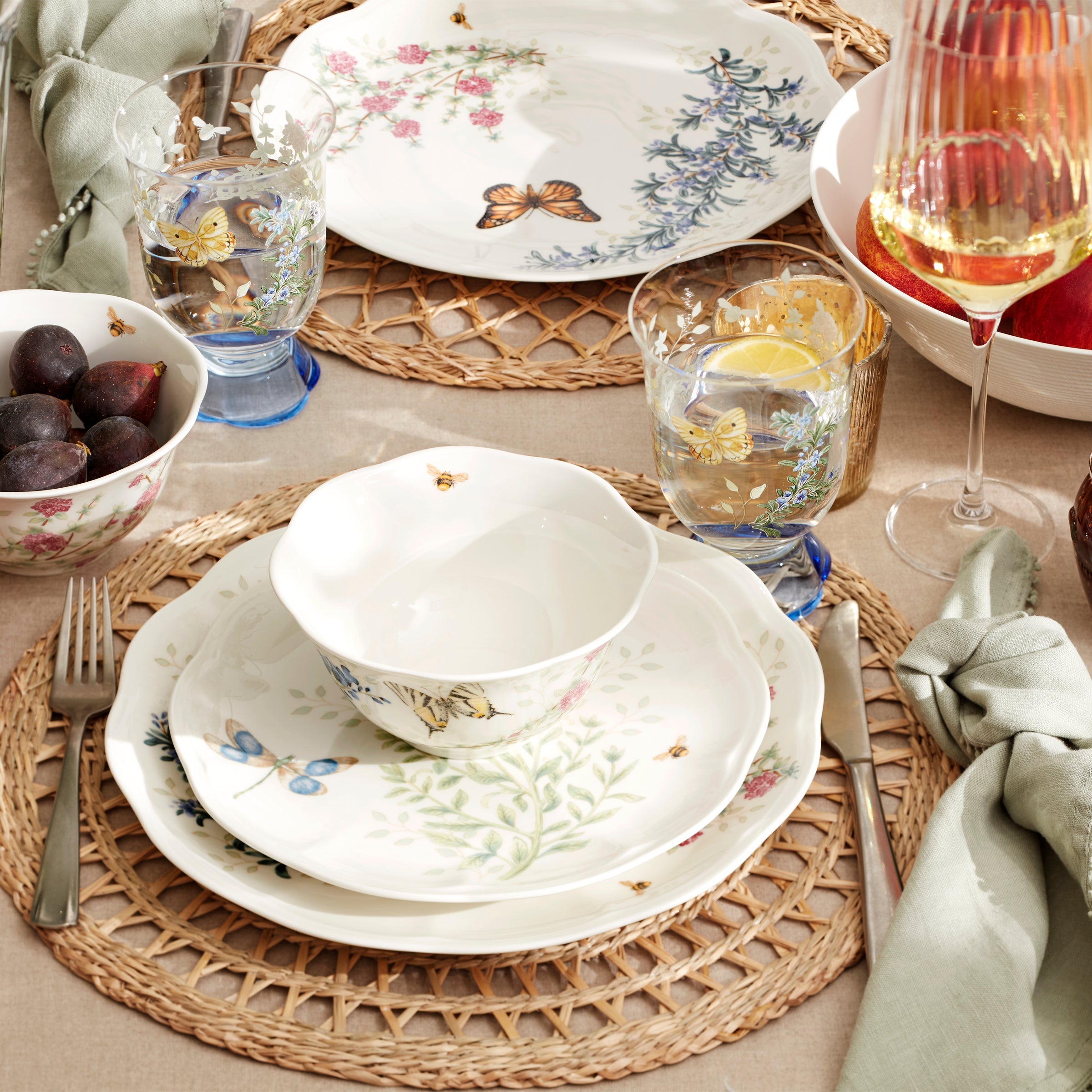Butterfly Meadow Herbs 12-Piece Dinnerware Set - Image 6