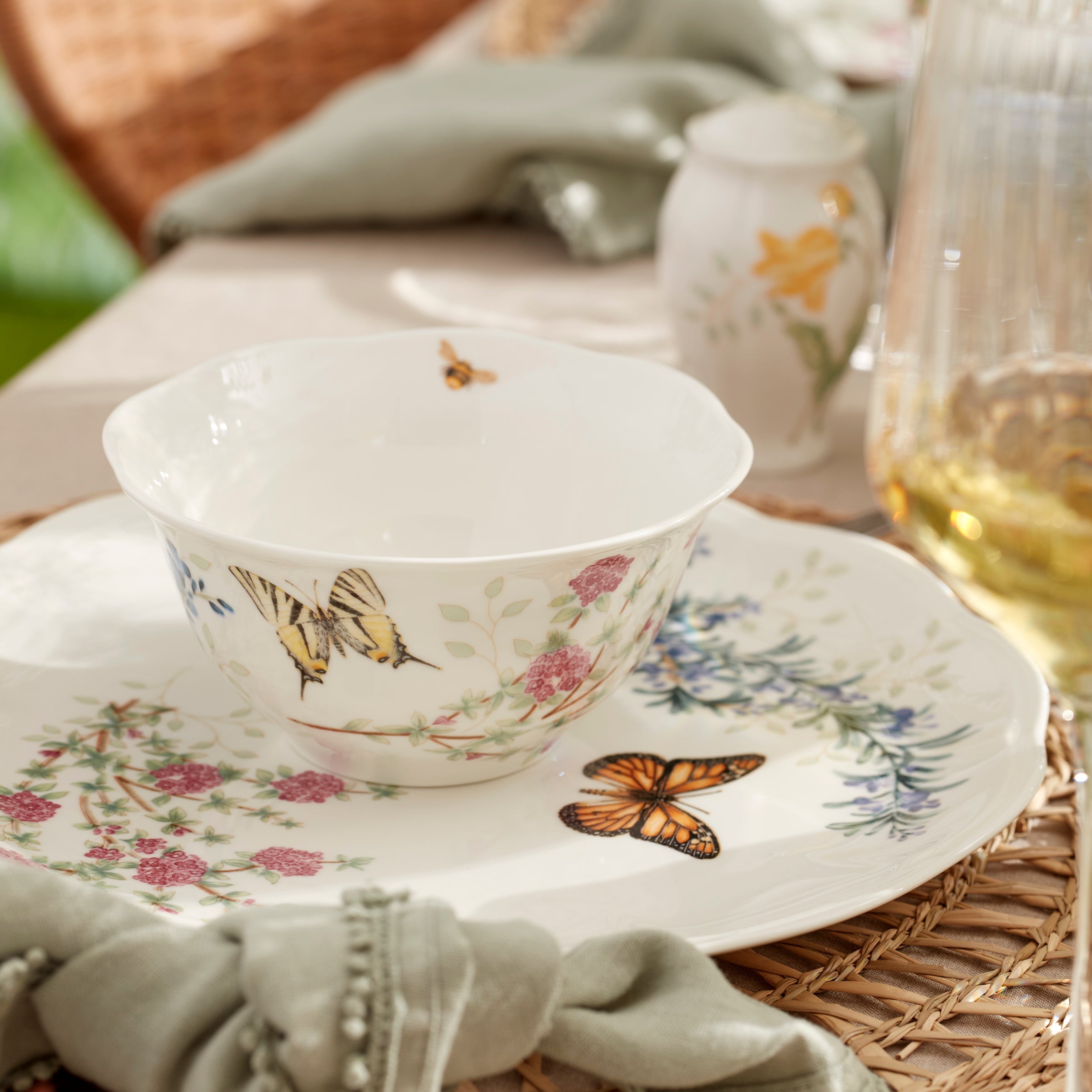 Butterfly Meadow Herbs Rice Bowls - Set of 4 - Image 3