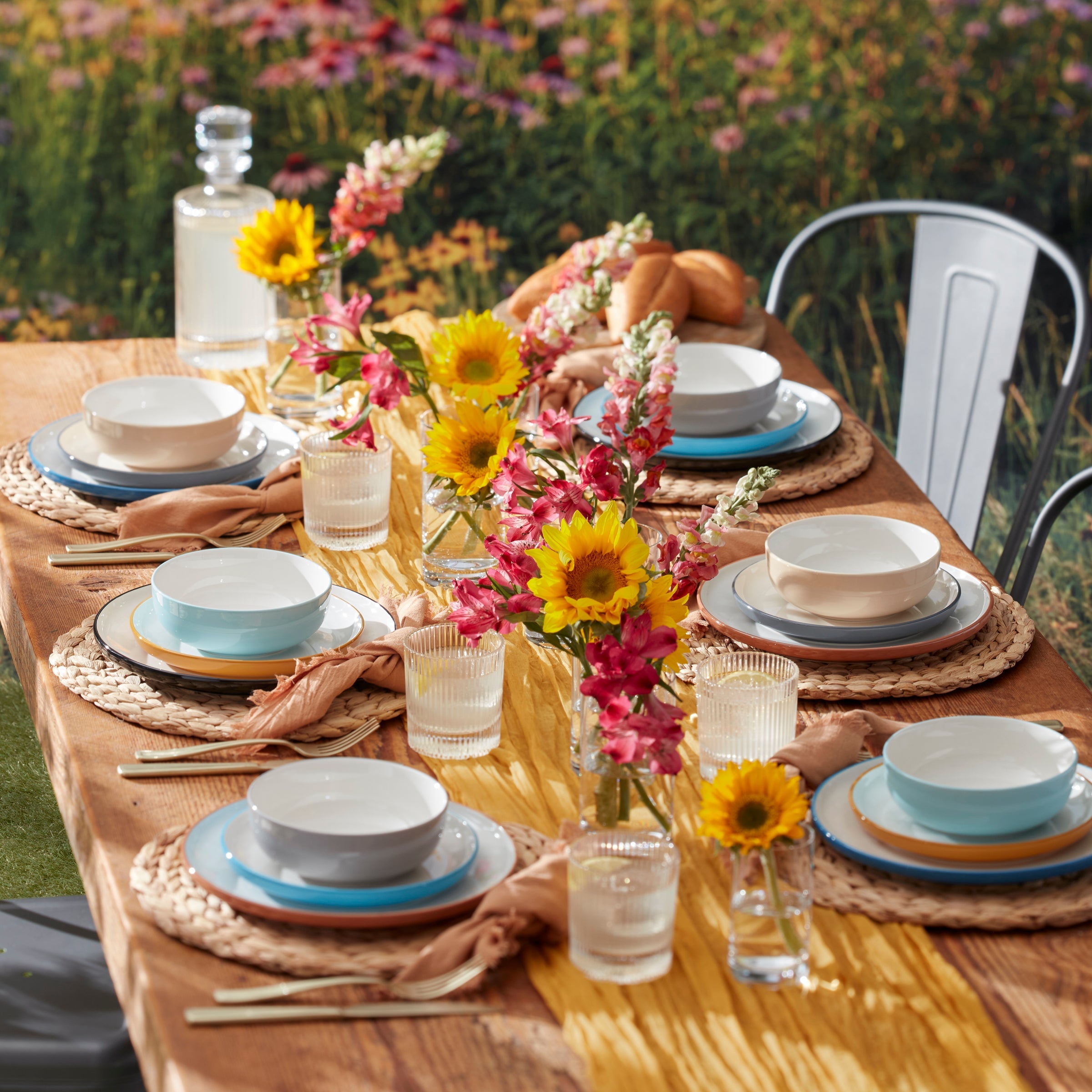 24 Seven Colors Turquoise 12-Piece Dinnerware Set - Image 5