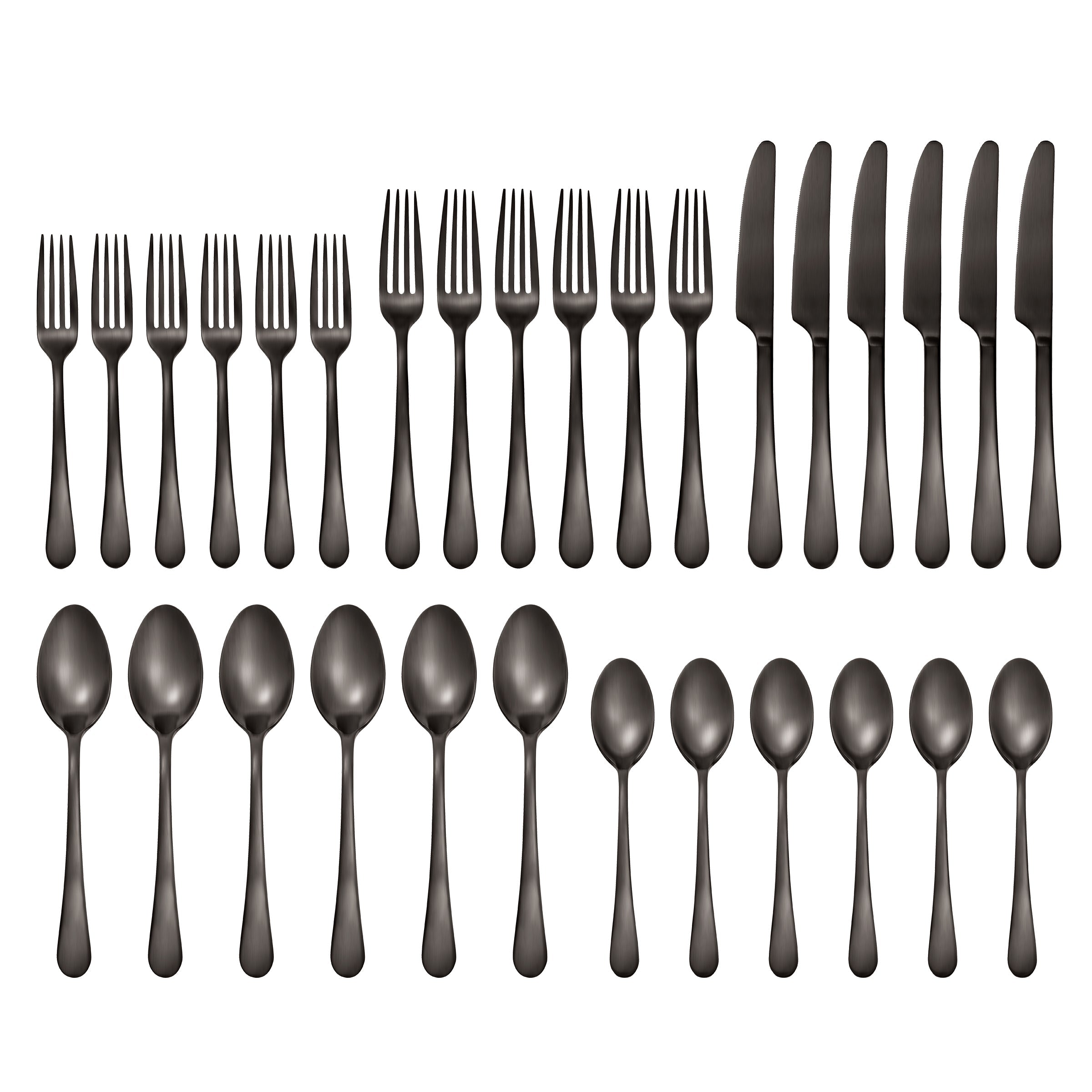 Mirabella Gunmetal Satin 30 Piece Flatware Kit - Image 2