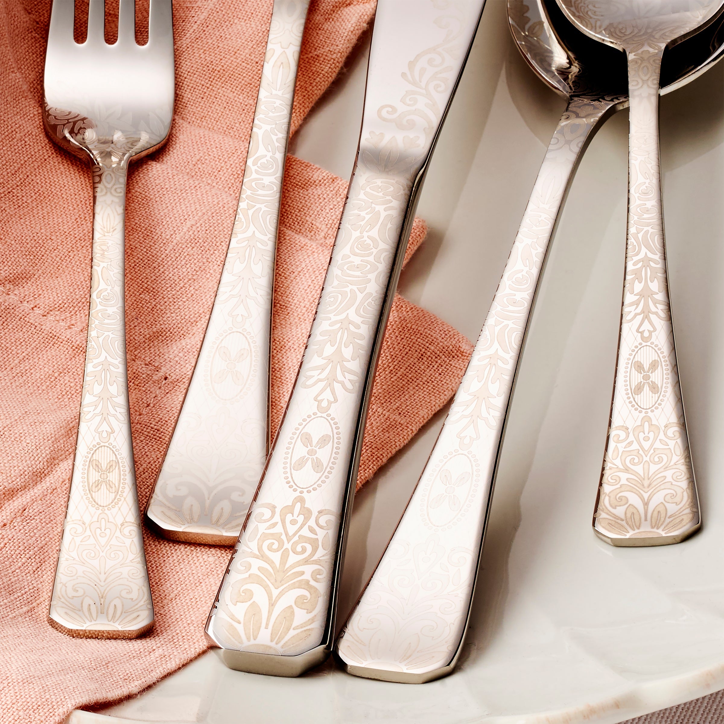 Floral Etch 5 Piece Place Setting - Image 3