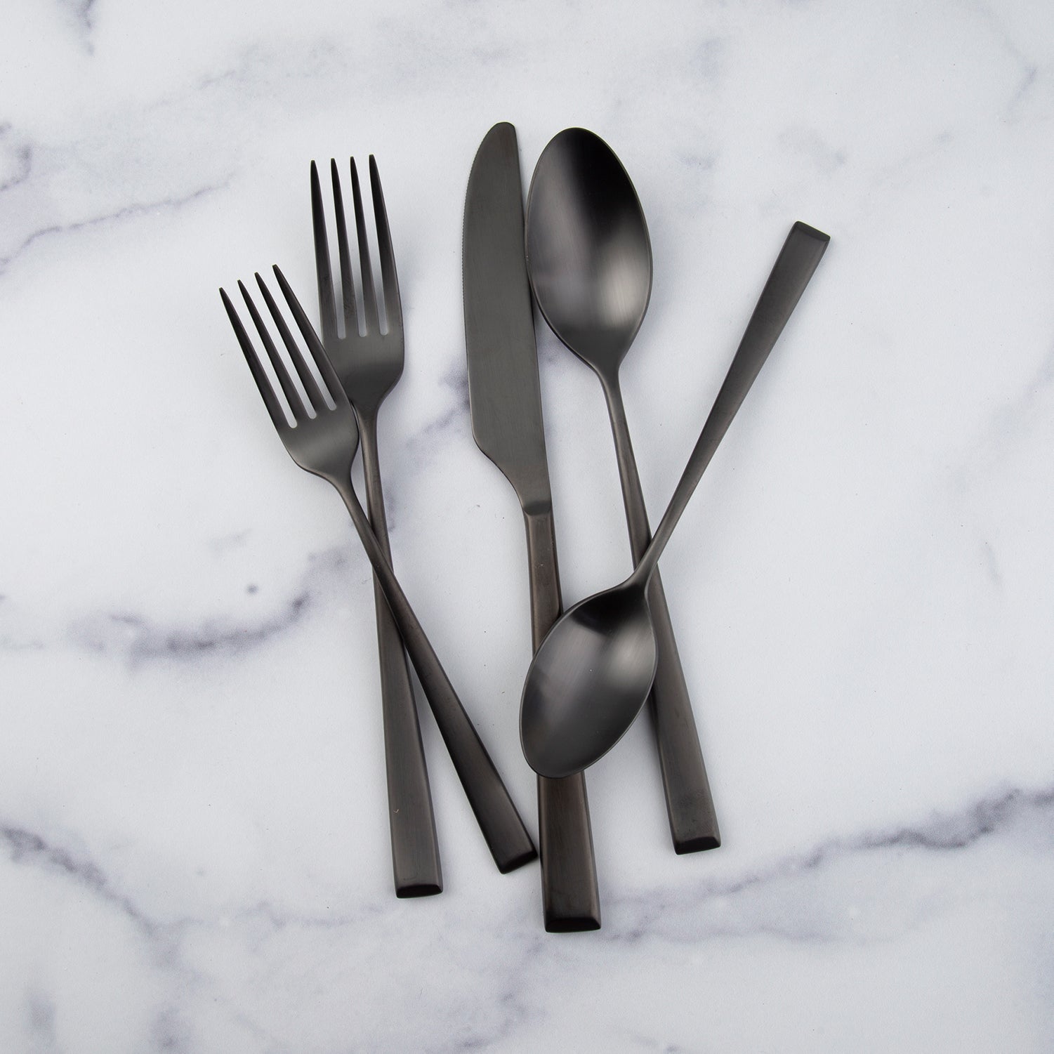 Marlise Black Satin 20 Piece Flatware Set - Image 5
