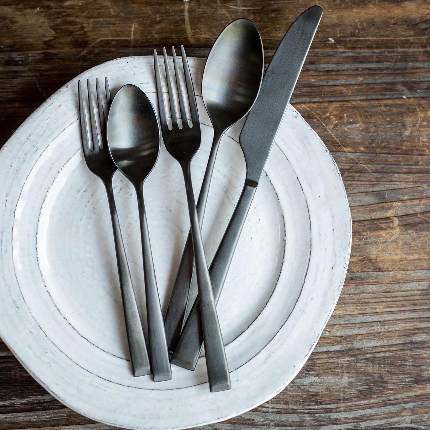 Marlise Black Satin 20 Piece Flatware Set - Image 2