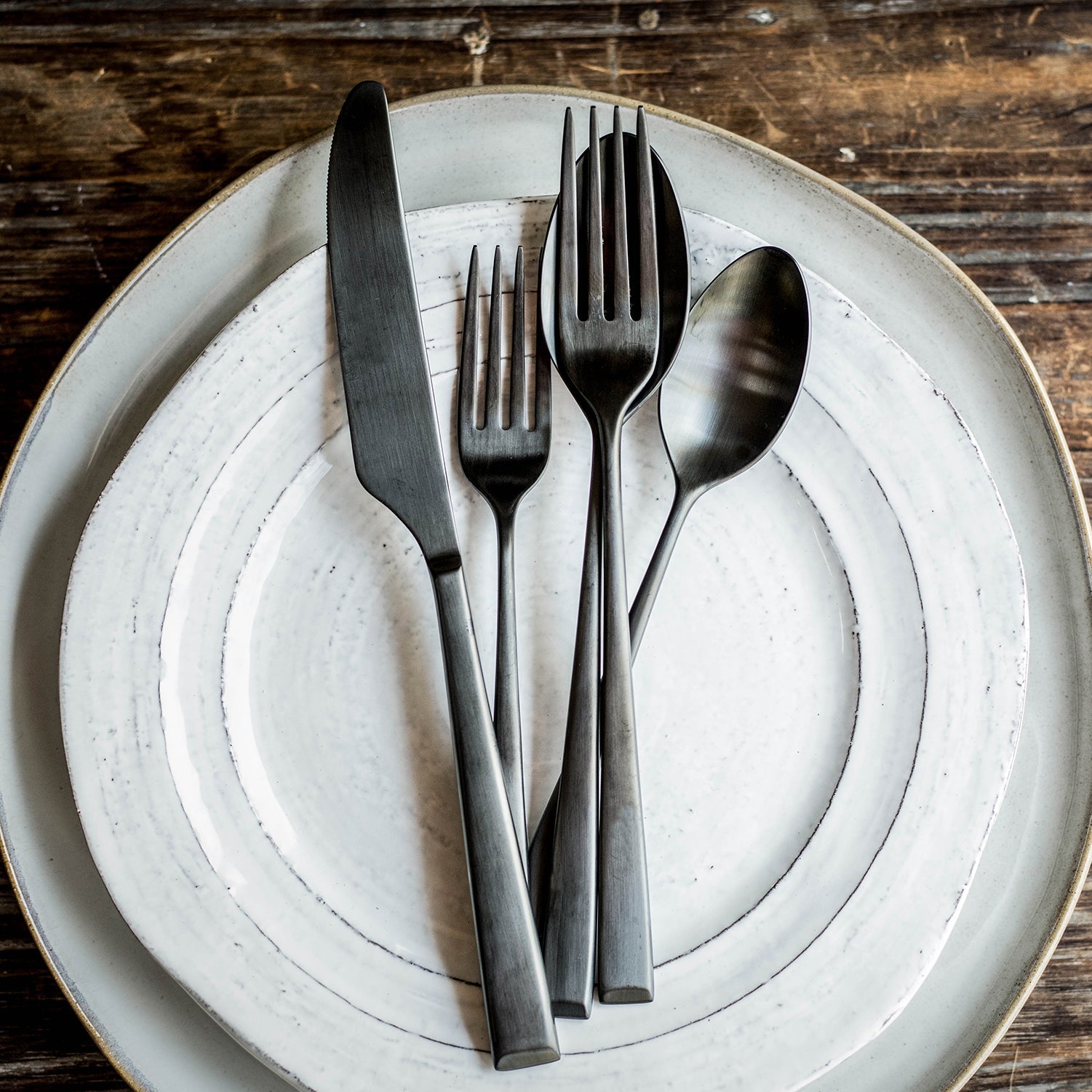 Marlise Black Satin 20 Piece Flatware Set - Image 6