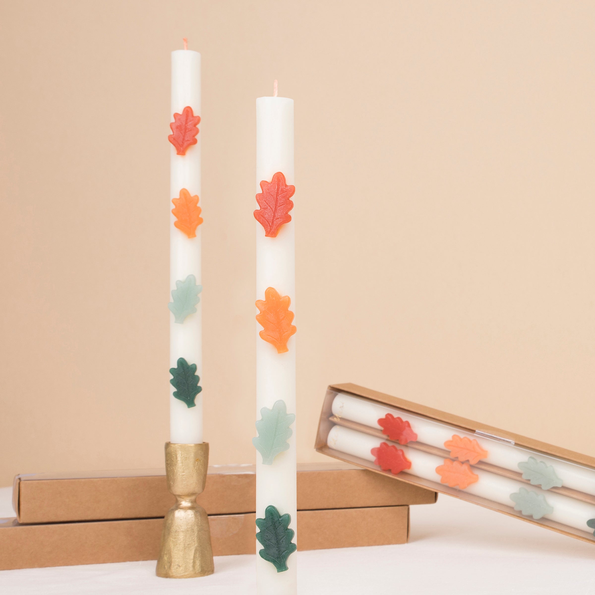 Leaf Table Candles. Set of 2 - Image 4