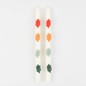 Leaf Table Candles. Set of 2