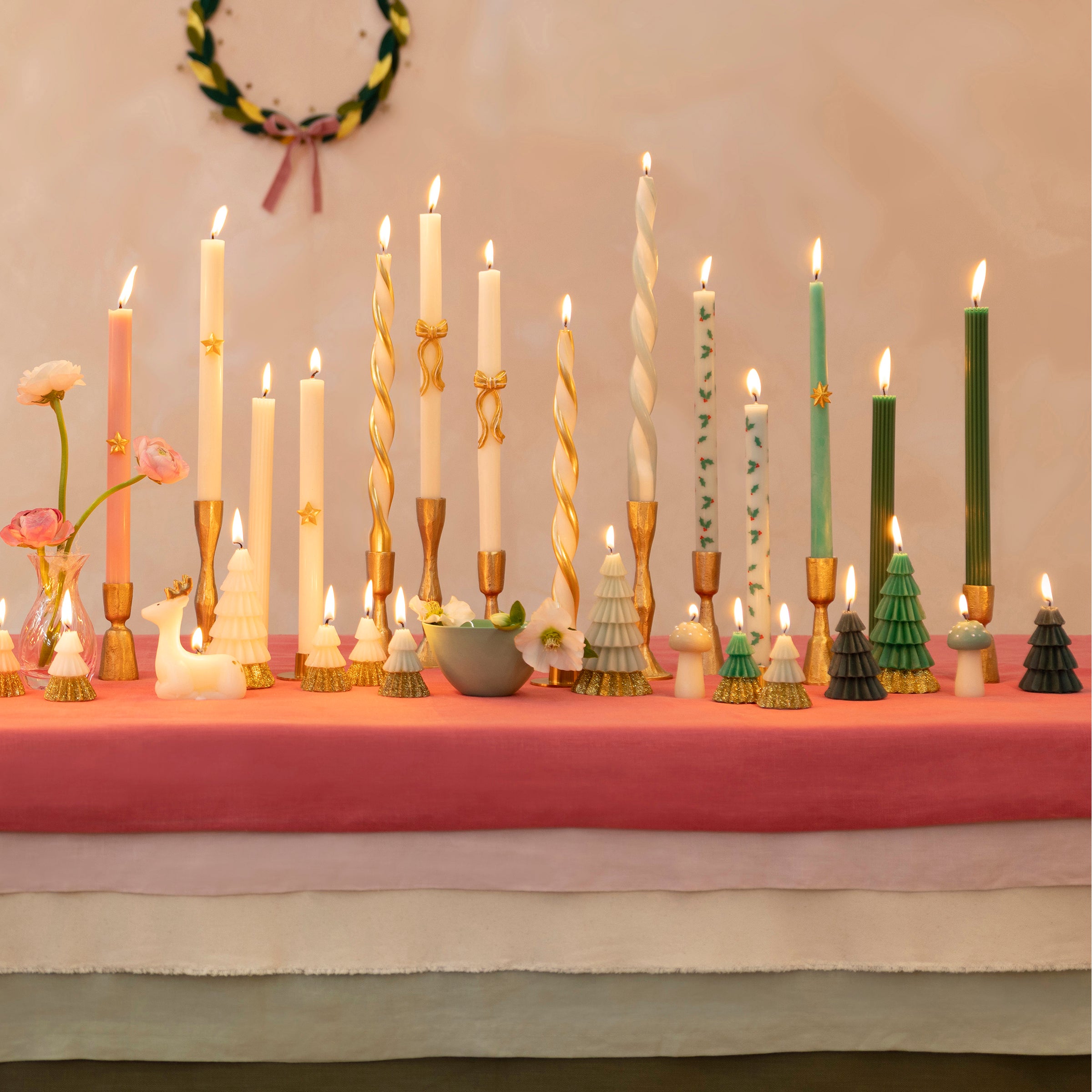 Festive Patterned Table Candles. Set of 8 - Image 4