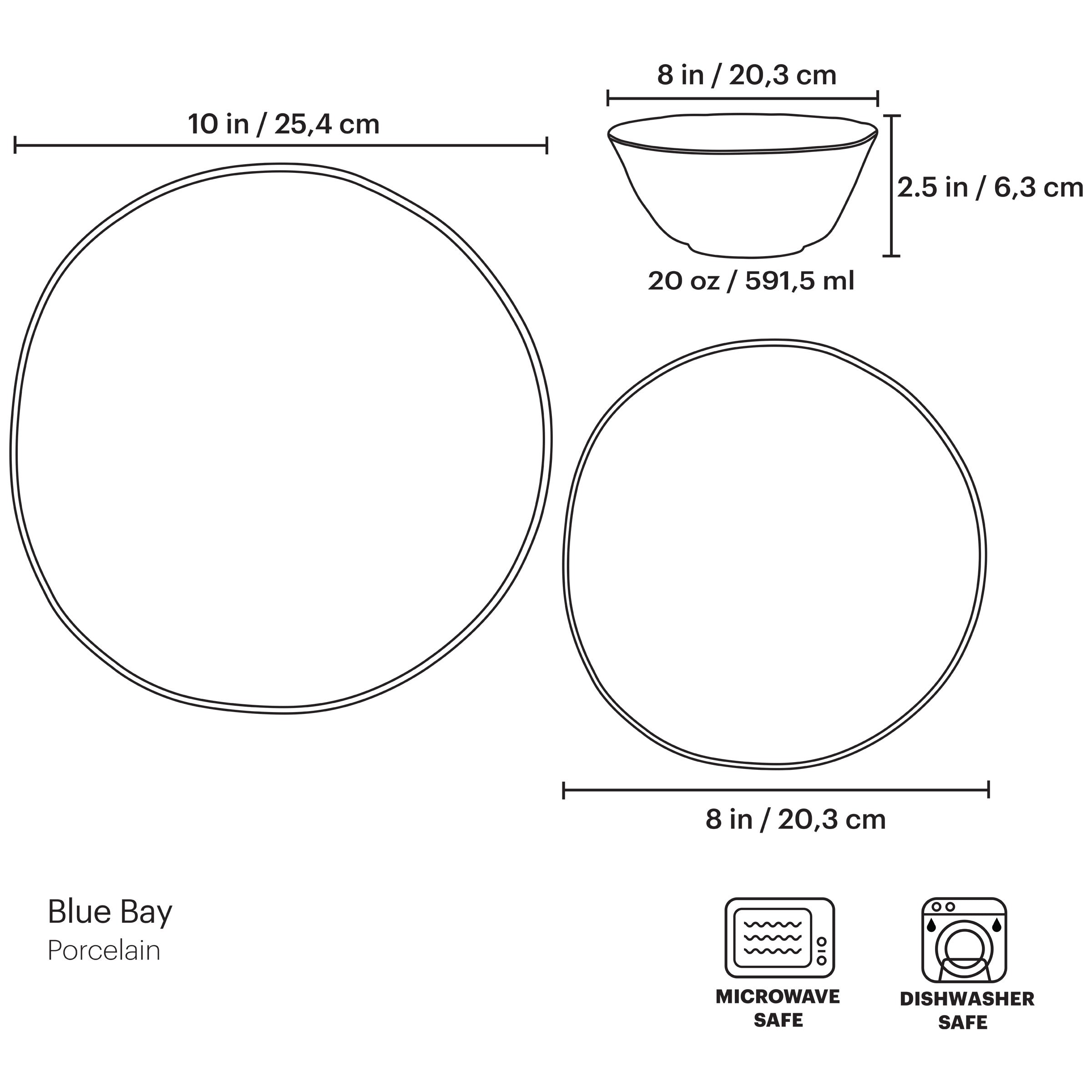 Blue Bay White 24-Piece Dinnerware Set - Image 5