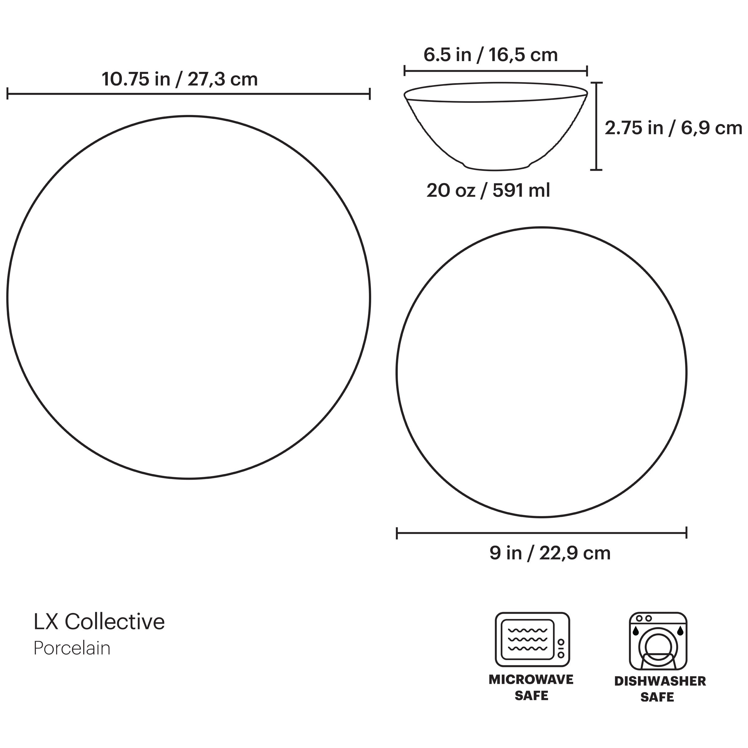 LX Collective White 12-Piece Dinnerware Set - Image 7