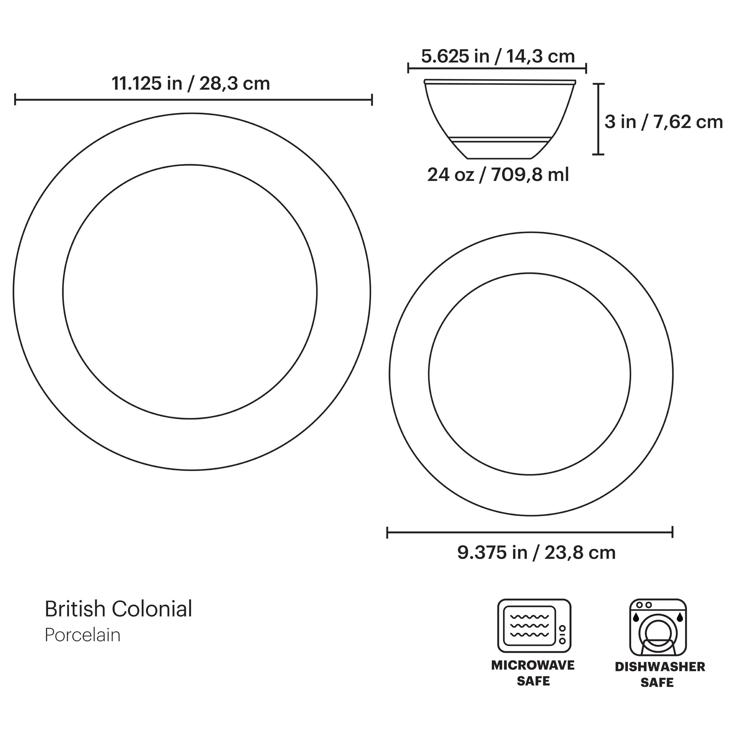 British Colonial Tradewind 12-Piece Dinnerware Set - Image 2