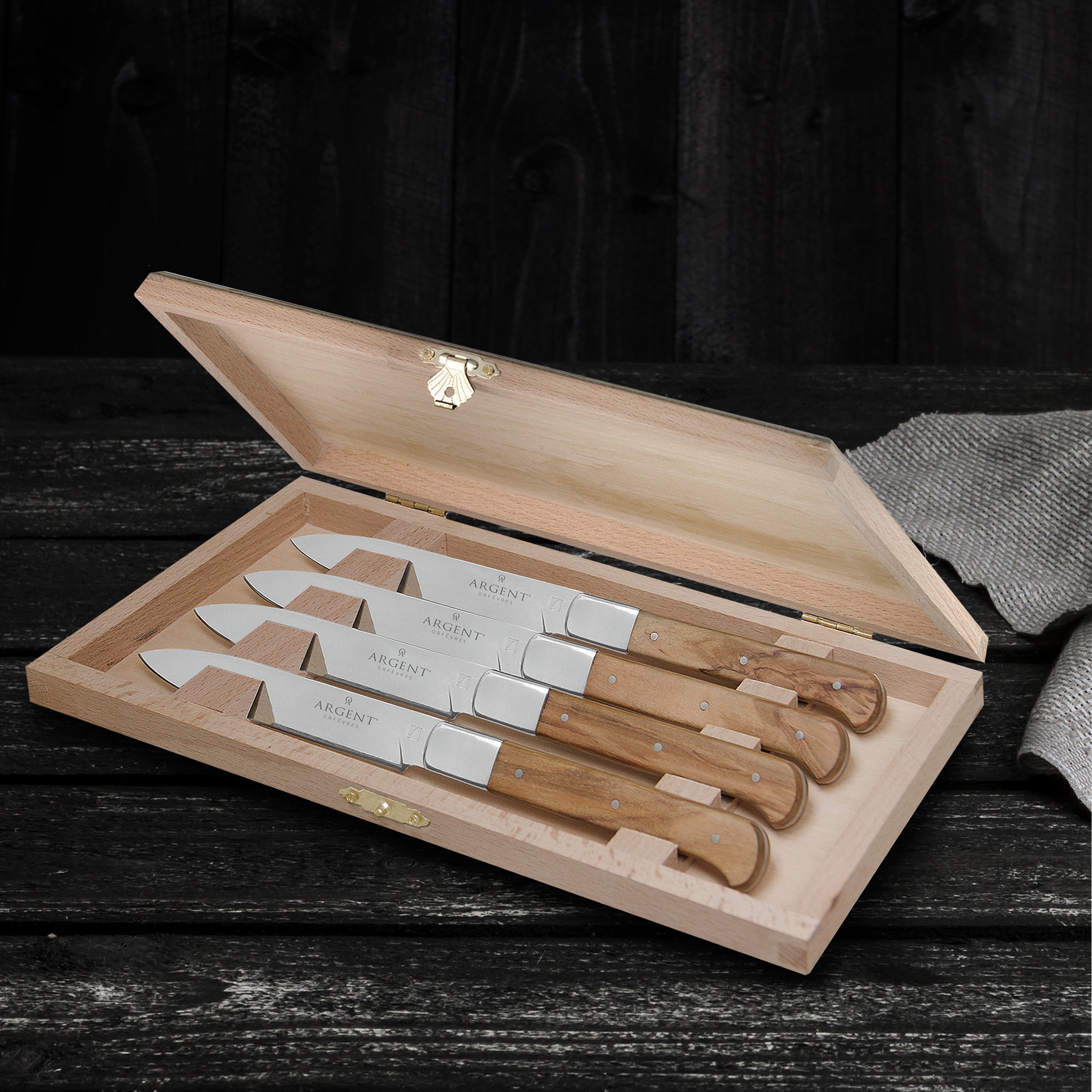 Lynden Olive Wood Steak Knives Set of 4 - Image 5