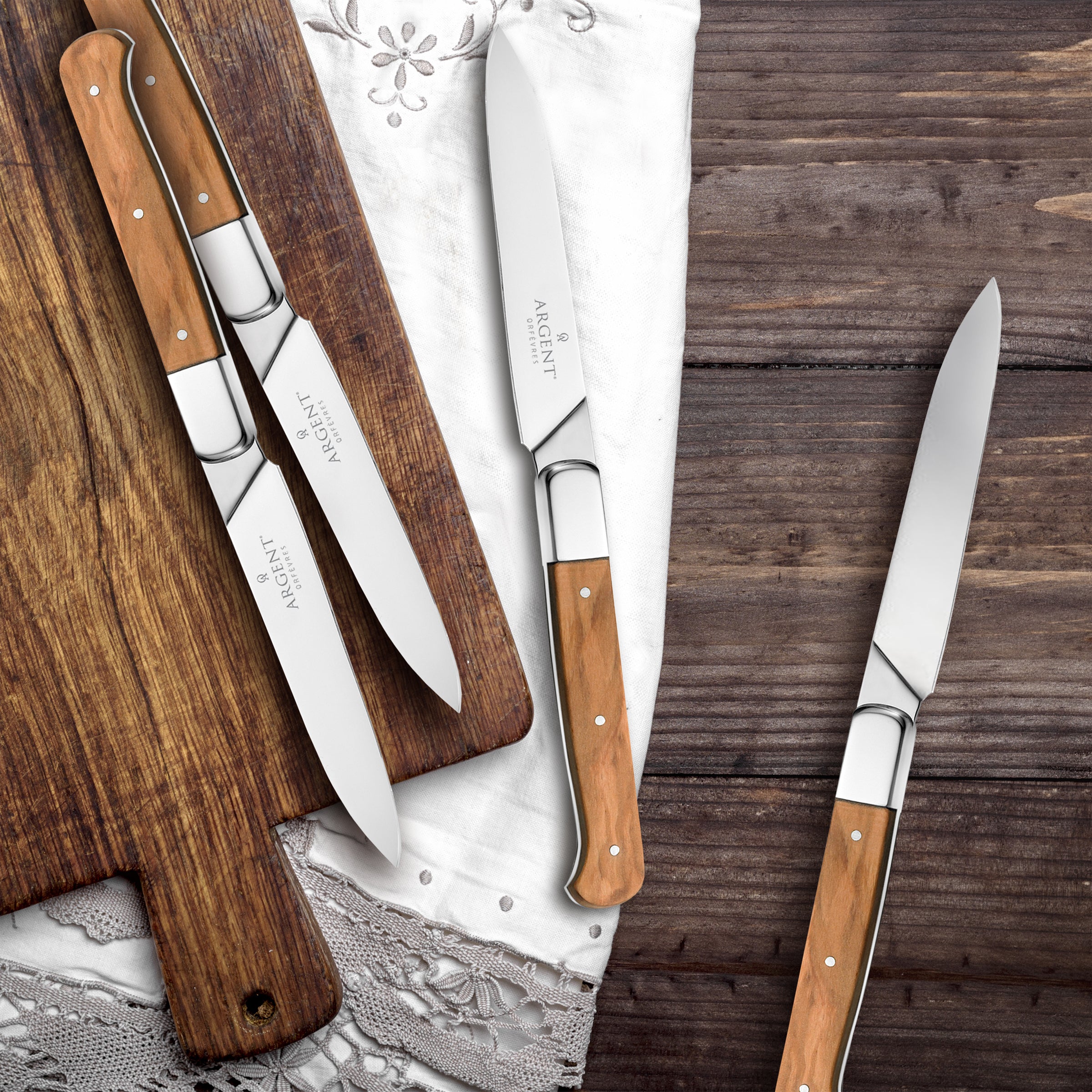 Lynden Olive Wood Steak Knives Set of 4 - Image 4