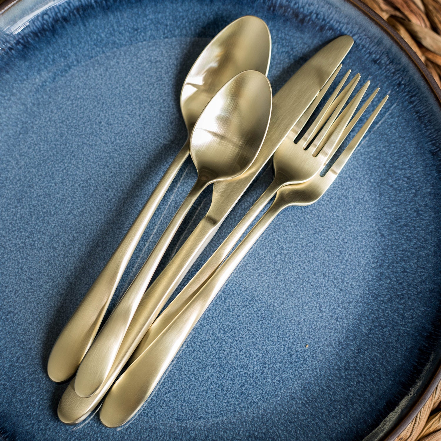 Poet Champagne Satin 20 Piece Flatware Set