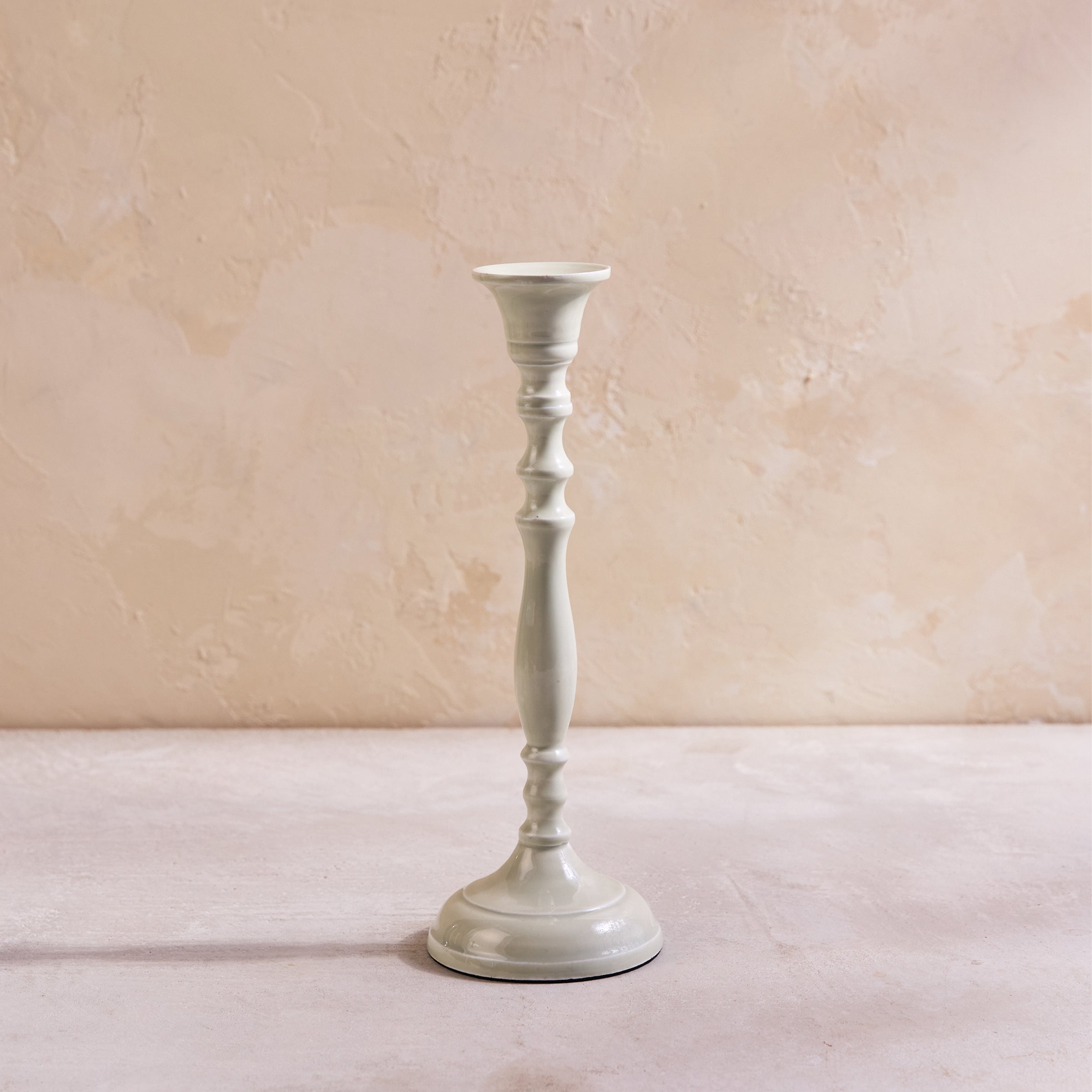 Nera Light Green Candle Holder. Medium